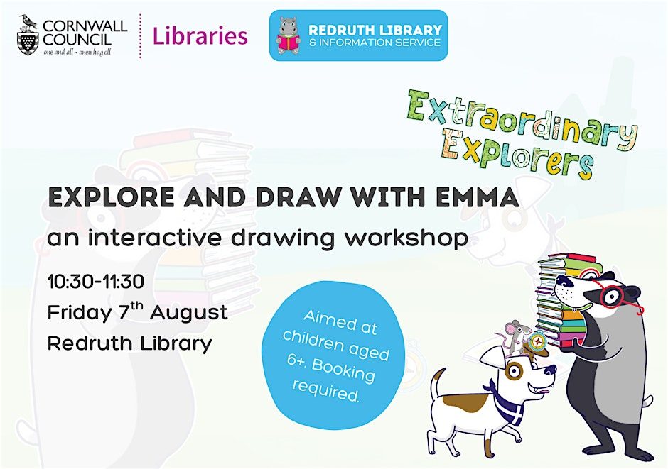 Draw-along workshop with Emma at Redruth Library