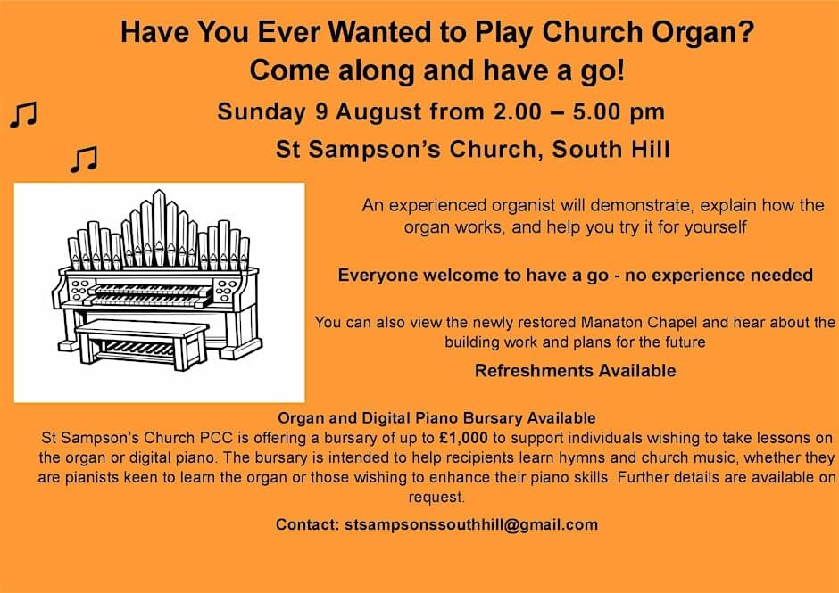 Try the Church Organ at South Hill