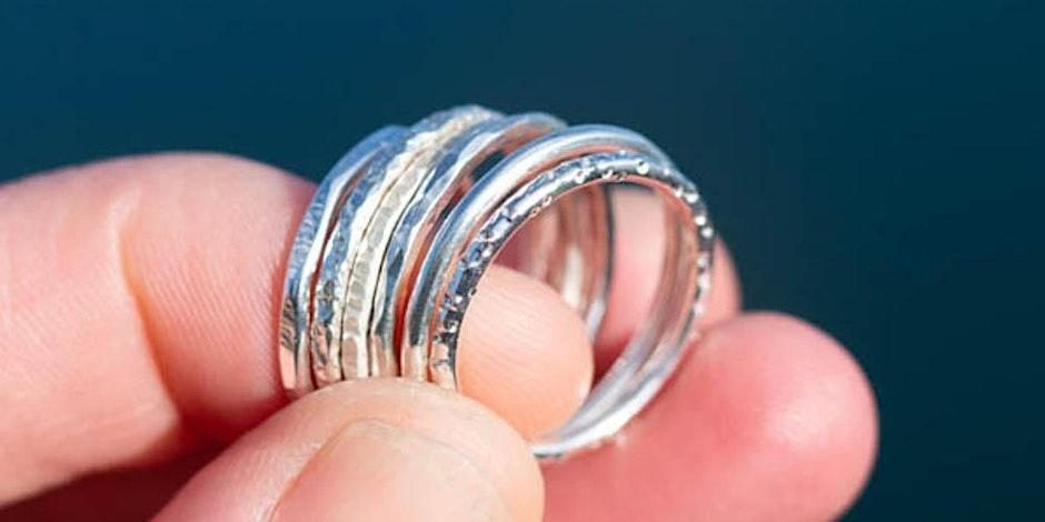 Sterling Silver Stacking Rings Workshop at The Sea Glass Studio